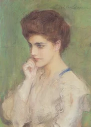 Woman Deep in Thought, ca. 1910 (pastell på papir)